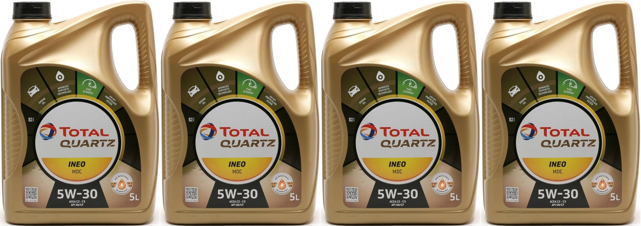 Total Quartz INEO MDC 5W-30 Motoröl 4x 5 = 20 Liter