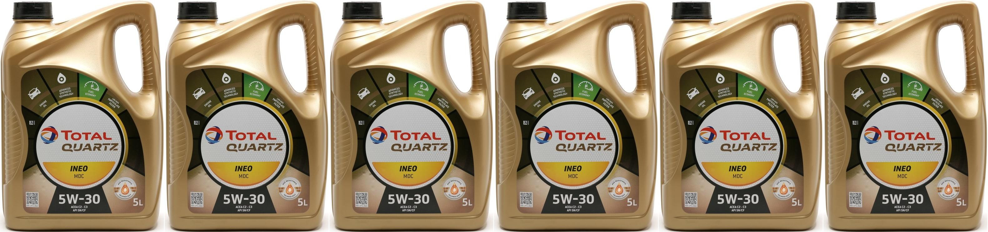 Total Quartz INEO MDC 5W-30 Motoröl 6x 5 = 30 Liter