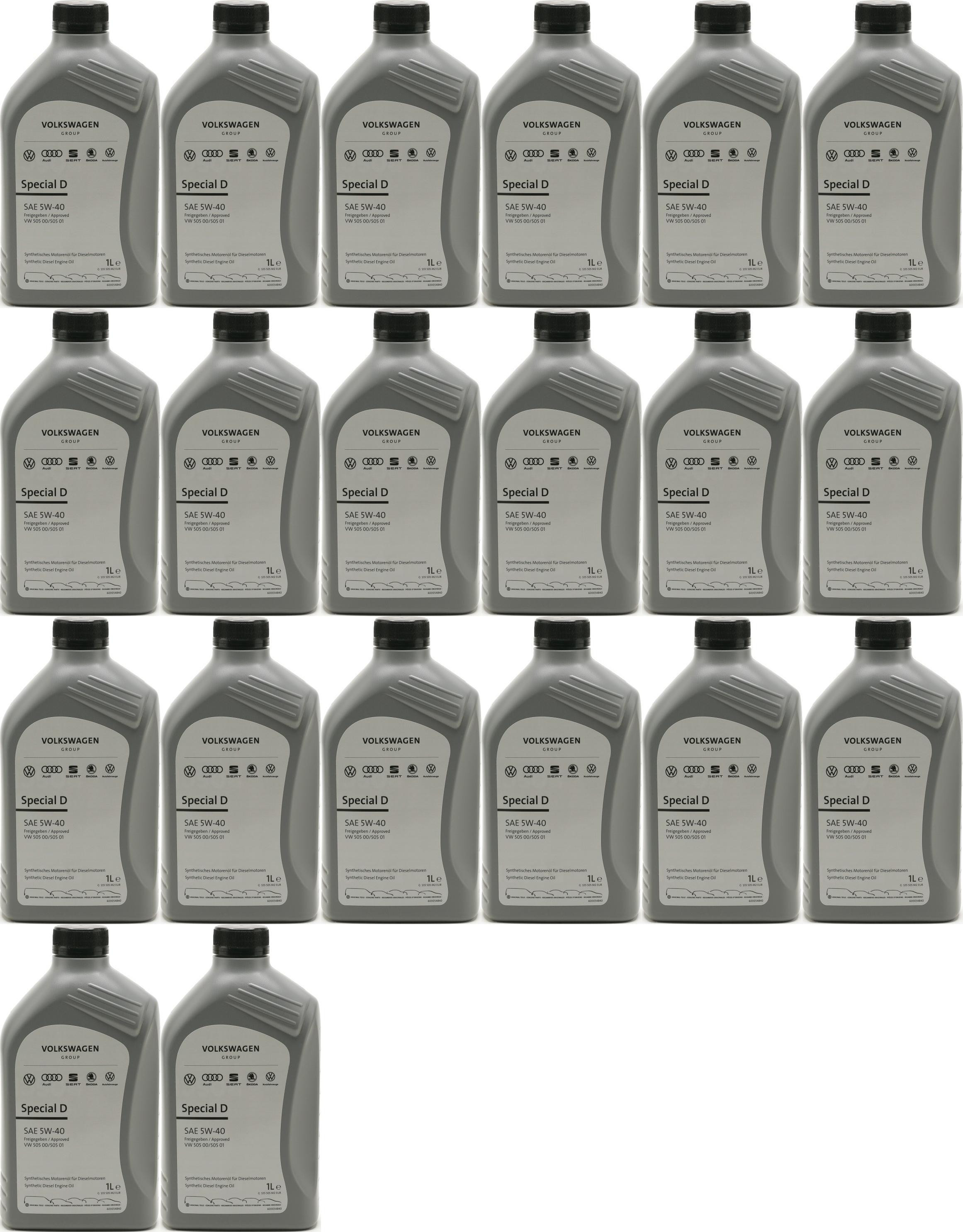 Original VW Special D SAE 5W-40 Motorenöl G052167M2 - 20x 1l = 20 Liter