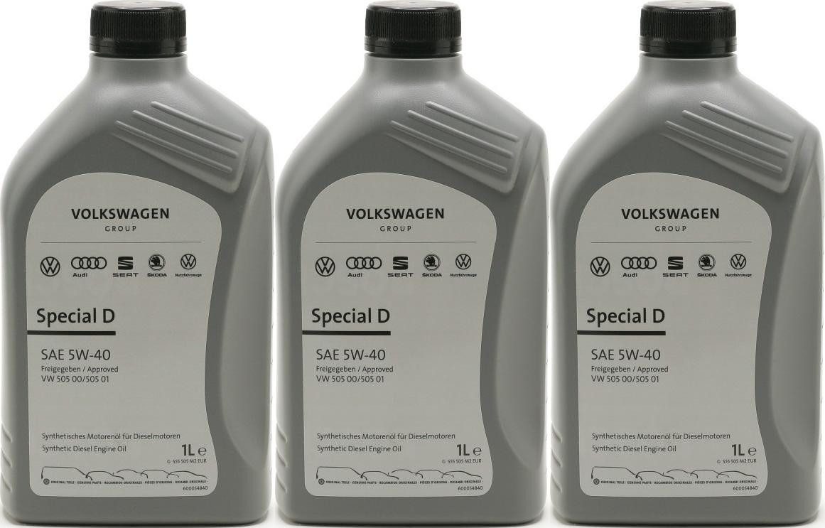 Original VW Special D SAE 5W-40 Motorenöl G052167M2 - 3x 1l = 3 Liter