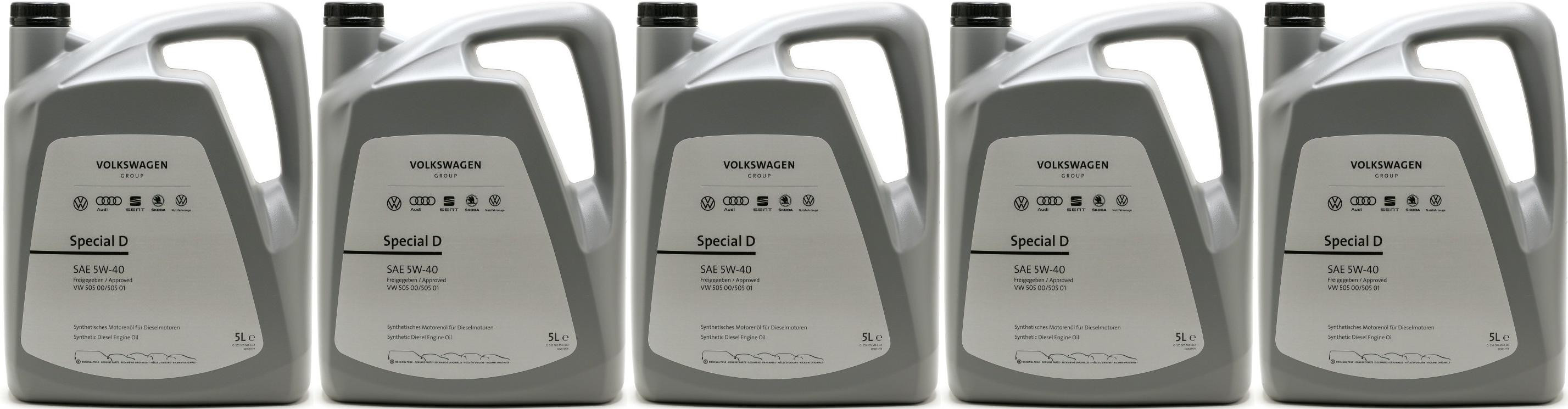 Original VW Special D SAE 5W-40 Motorenöl G 052 167 M4 5x 5 = 25 Liter