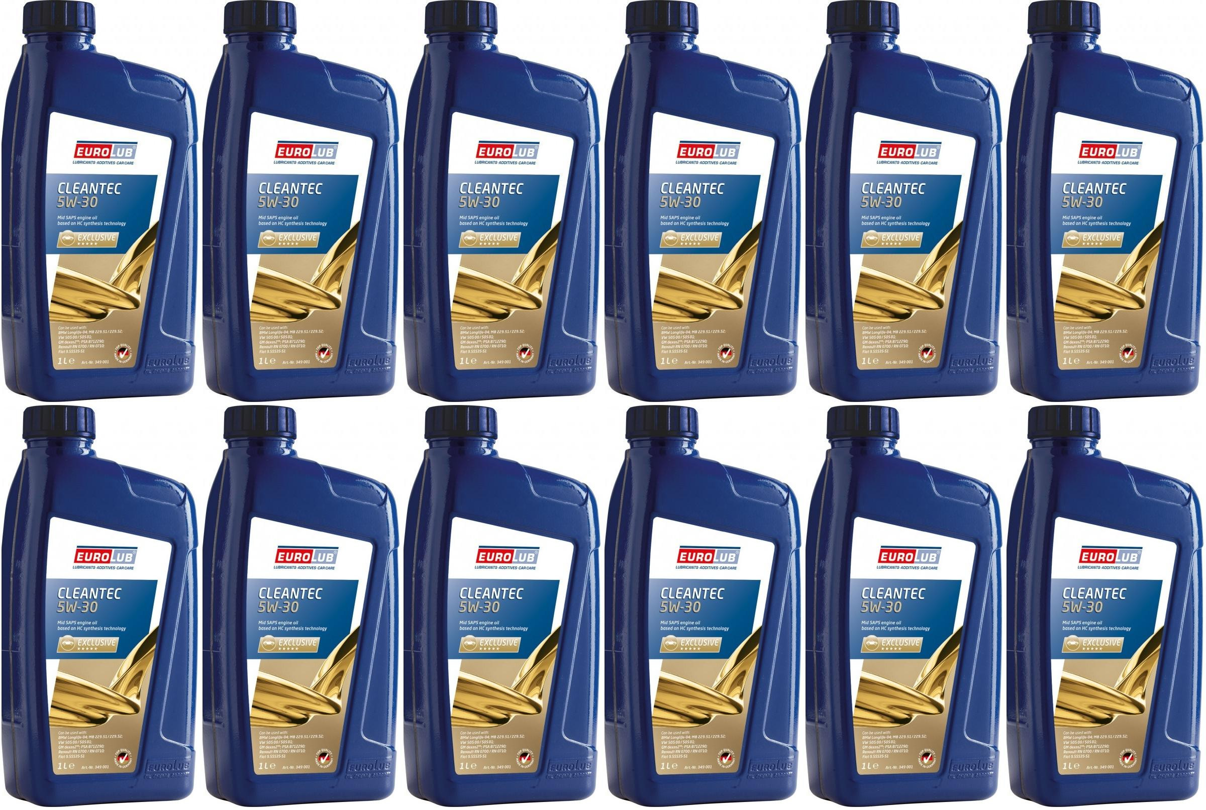 EUROLUB CLEANTEC 5W-30 Motoröl 12x 1l = 12 Liter