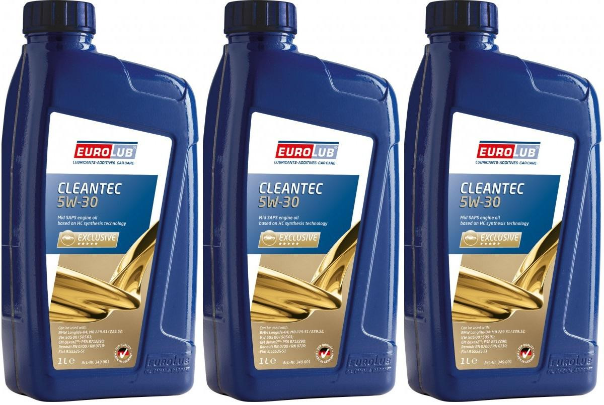 EUROLUB CLEANTEC 5W-30 Motoröl 3x 1l = 3 Liter