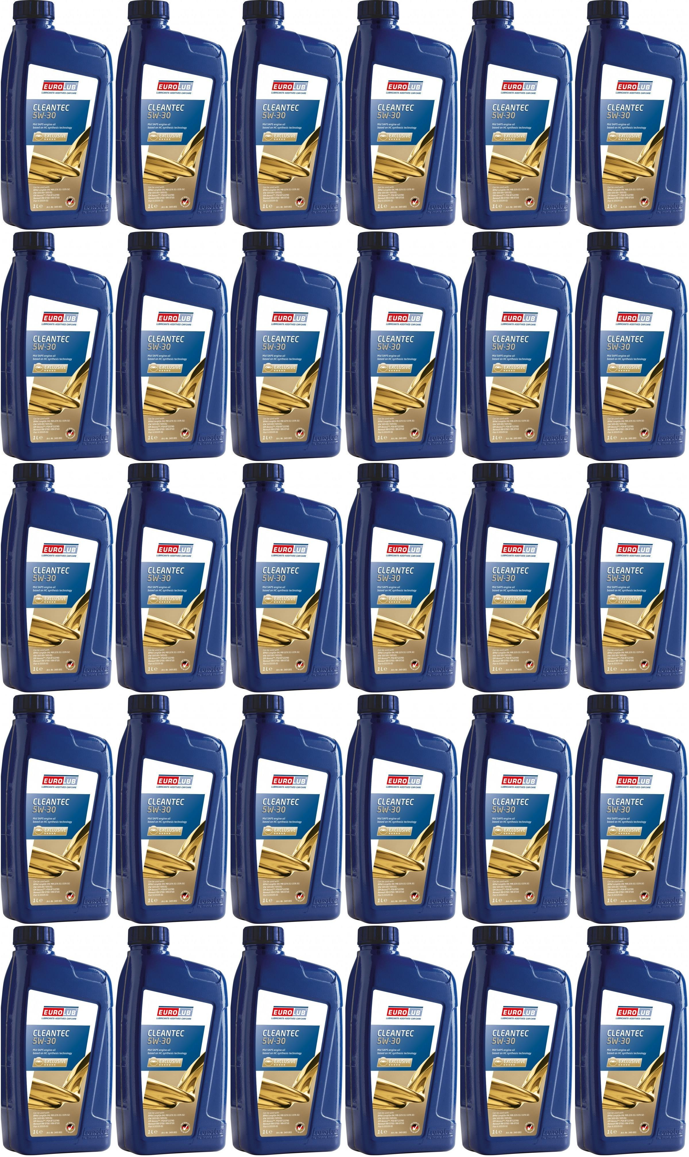 EUROLUB CLEANTEC 5W-30 Motoröl 30x 1l = 30 Liter