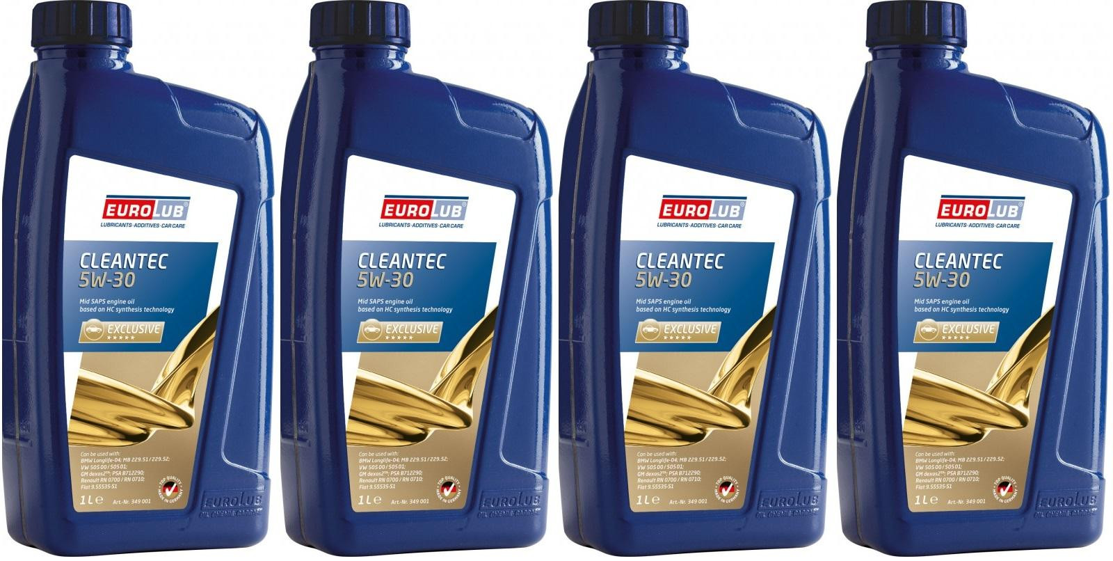 EUROLUB CLEANTEC 5W-30 Motoröl 4x 1l = 4 Liter