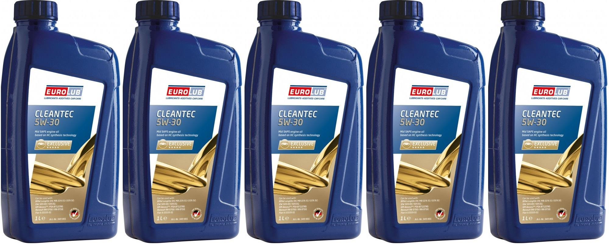 EUROLUB CLEANTEC 5W-30 Motoröl 5x 1l = 5 Liter