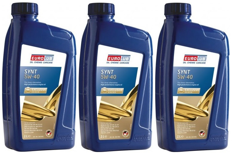 EUROLUB SYNT 5W-40 Motoröl 3x 1l = 3 Liter