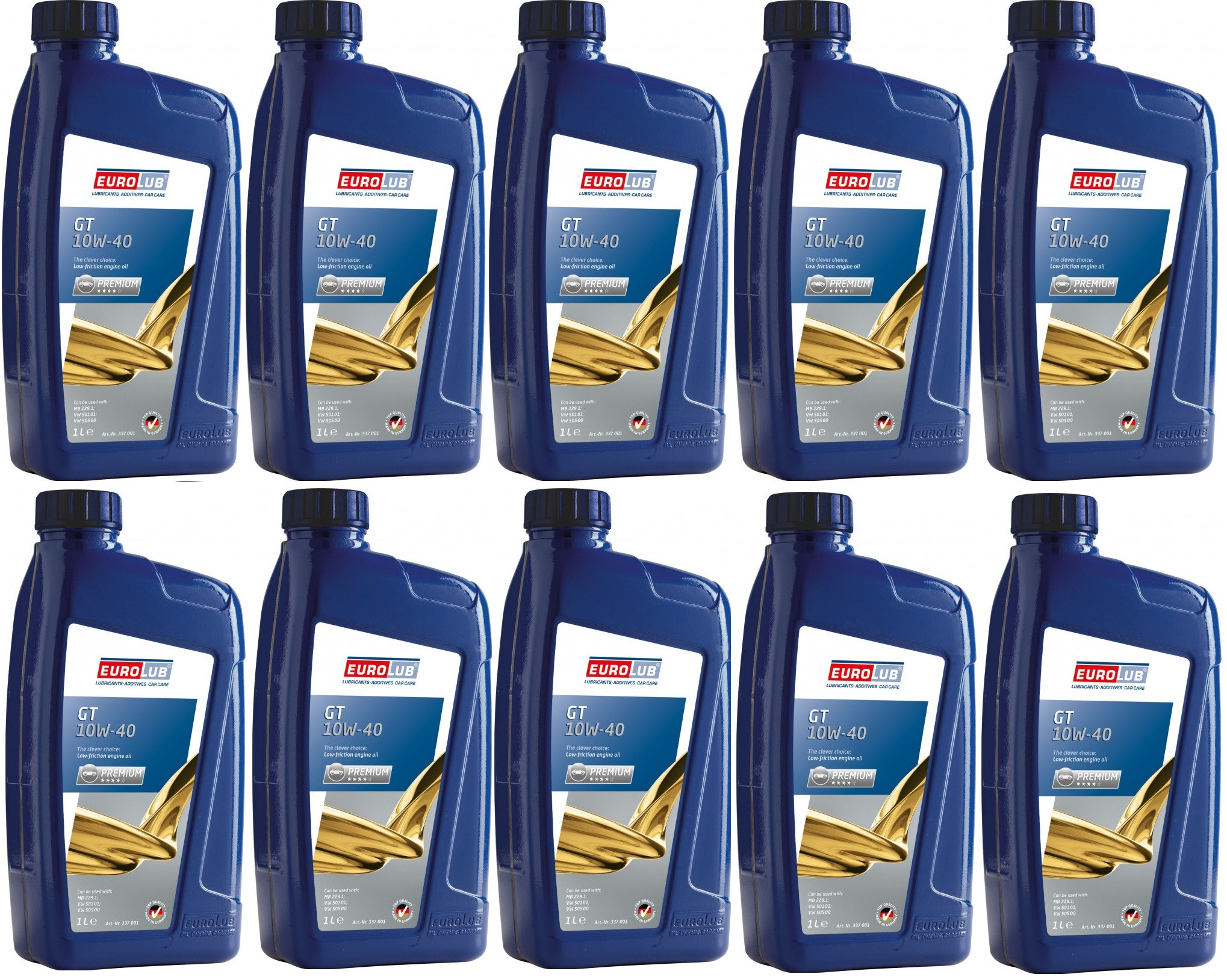 EUROLUB GT 10W-40 Diesel & Benziner Motoröliter 10x 1l = 10 Liter