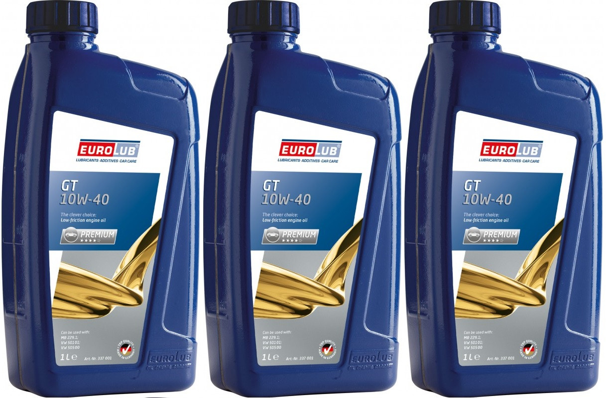 EUROLUB GT 10W-40 Diesel & Benziner Motoröl 3x 1l = 3 Liter
