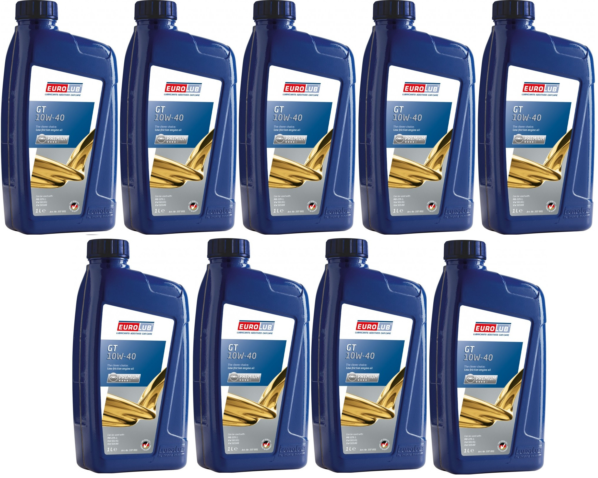 EUROLUB GT 10W-40 Diesel & Benziner Motoröliter 9x 1l = 9 Liter