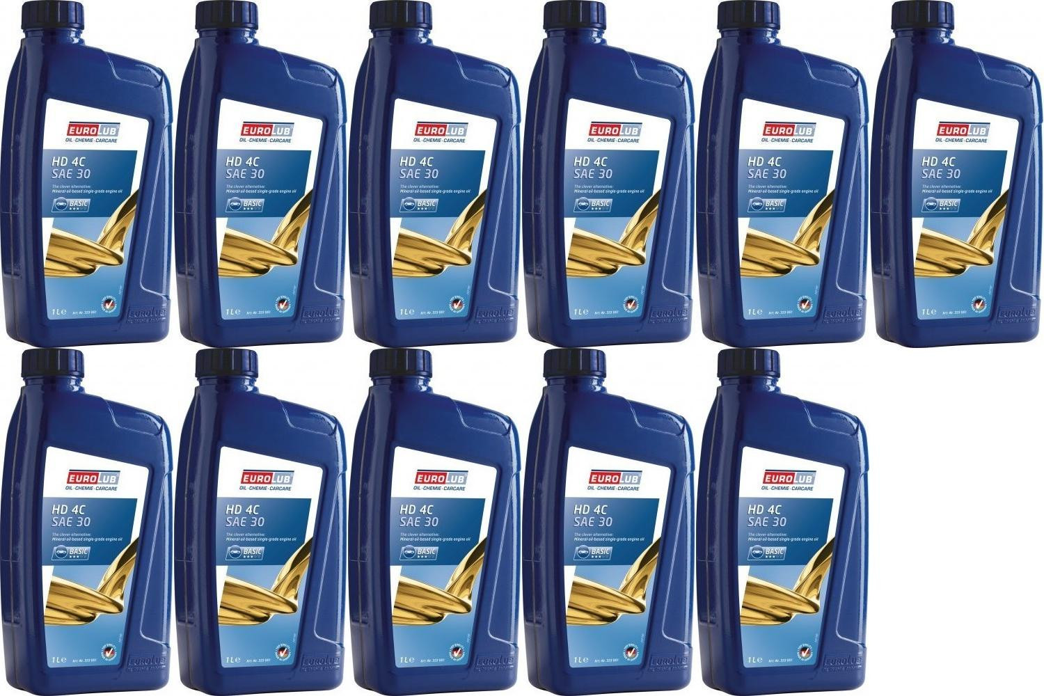 EUROLUB HD 4C SAE 30 Rasenmäheröl 11x 1l = 11 Liter