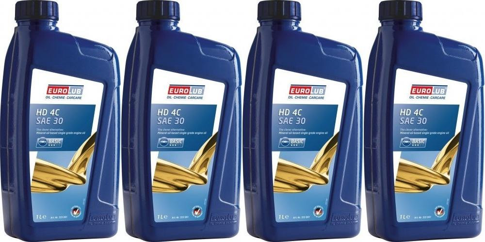 EUROLUB HD 4C SAE 30 Rasenmäheröl 4x 1l = 4 Liter