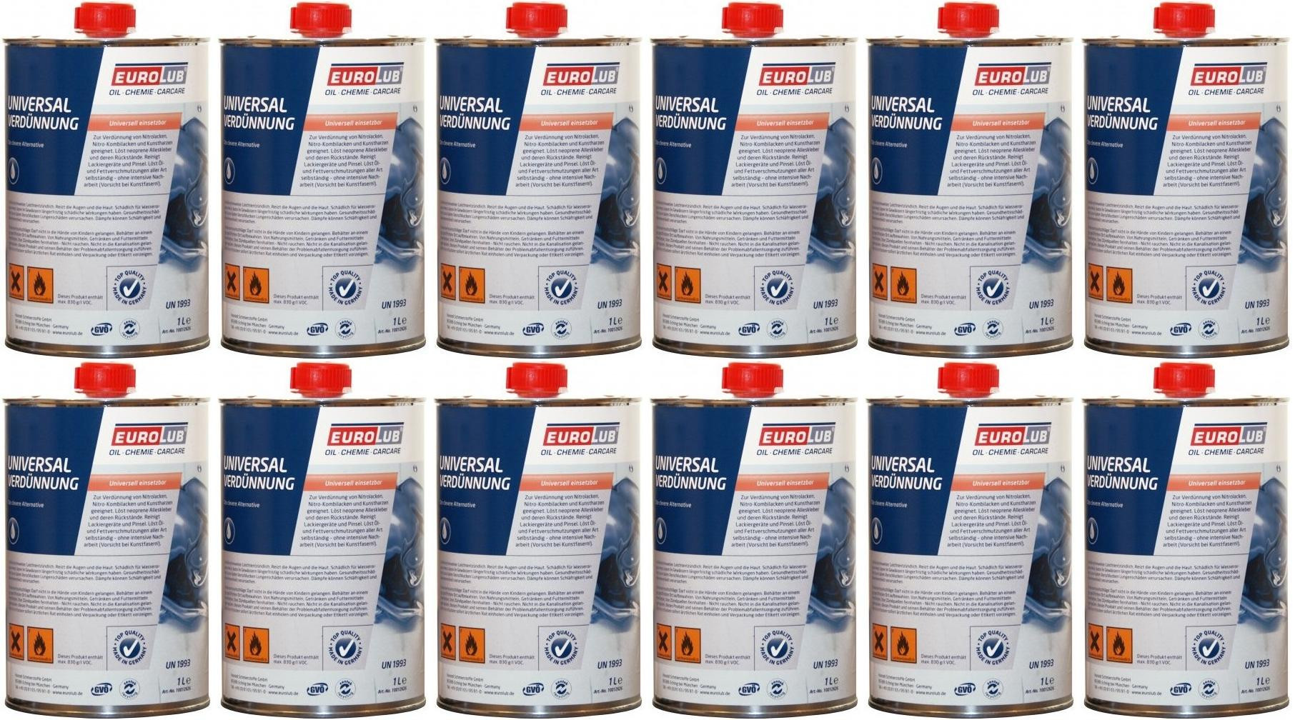 EUROLUB Universalverdünnung, Verdünner 12x 1l = 12 Liter
