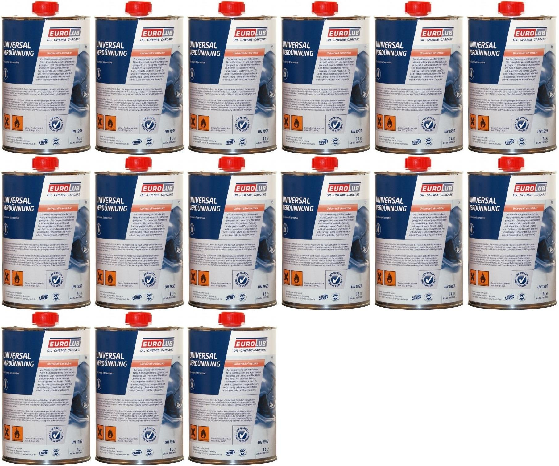 EUROLUB Universalverdünnung, Verdünner 15x 1l = 15 Liter