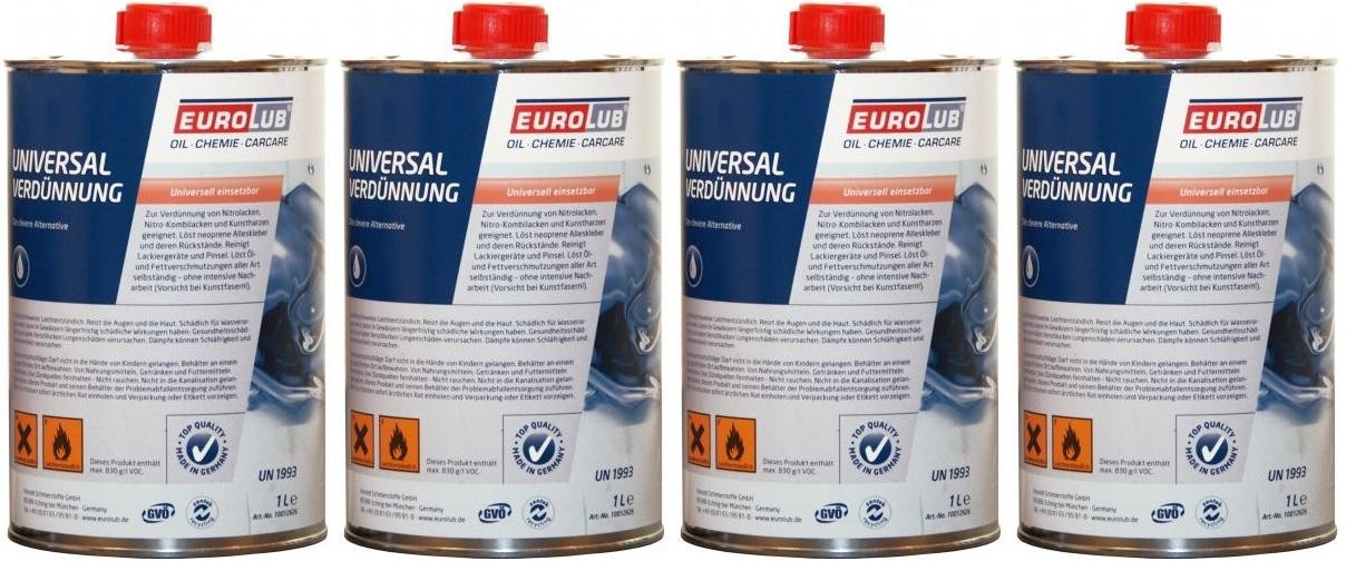 EUROLUB Universalverdünnung, Verdünner 4x 1l = 4 Liter
