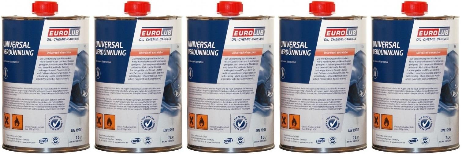 EUROLUB Universalverdünnung, Verdünner 5x 1l = 5 Liter