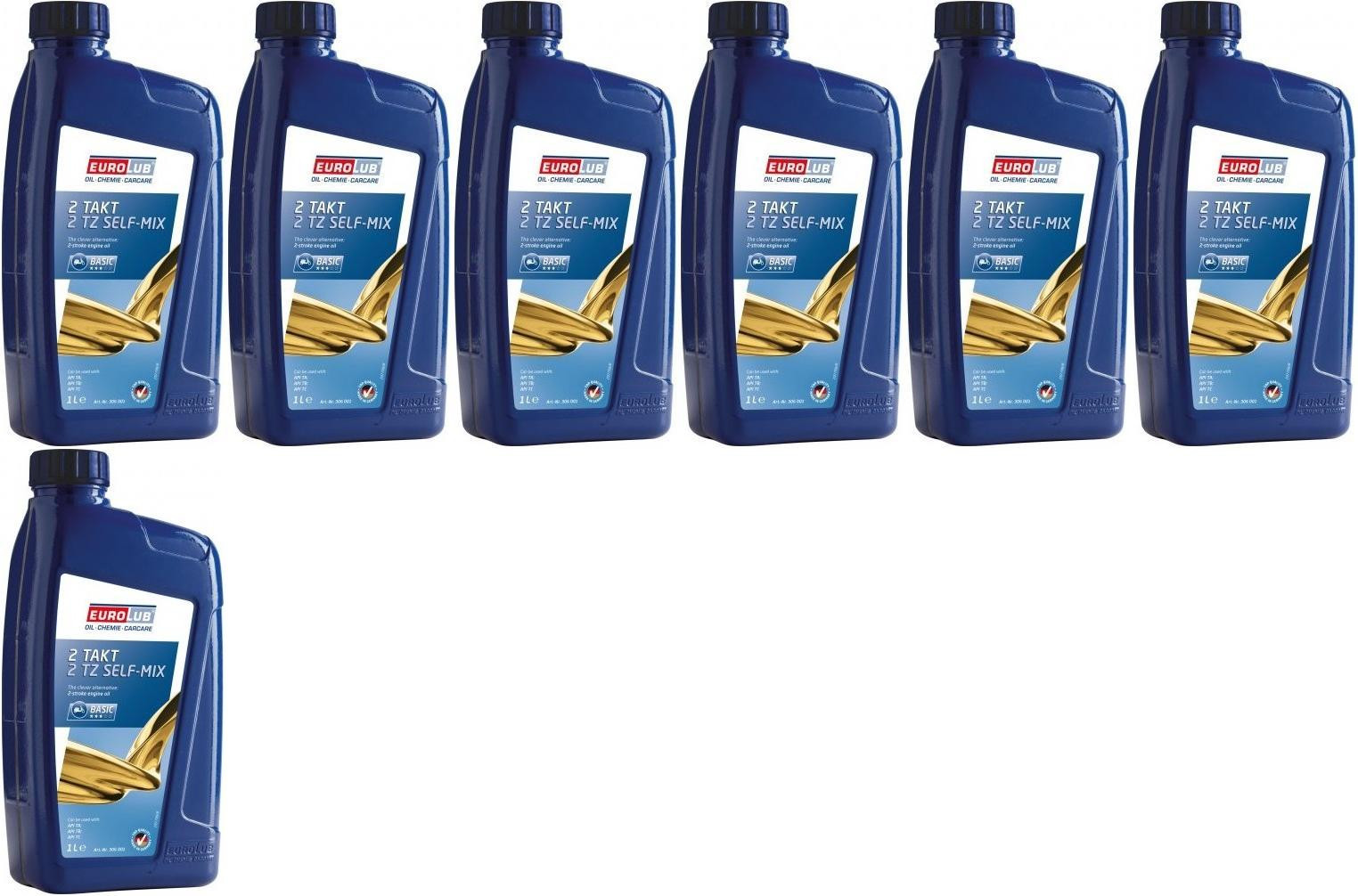 EUROLUB 2-Takt 2 TZ SELF MIX mineralisches Motorrad Motoröl 7x 1l = 7 Liter