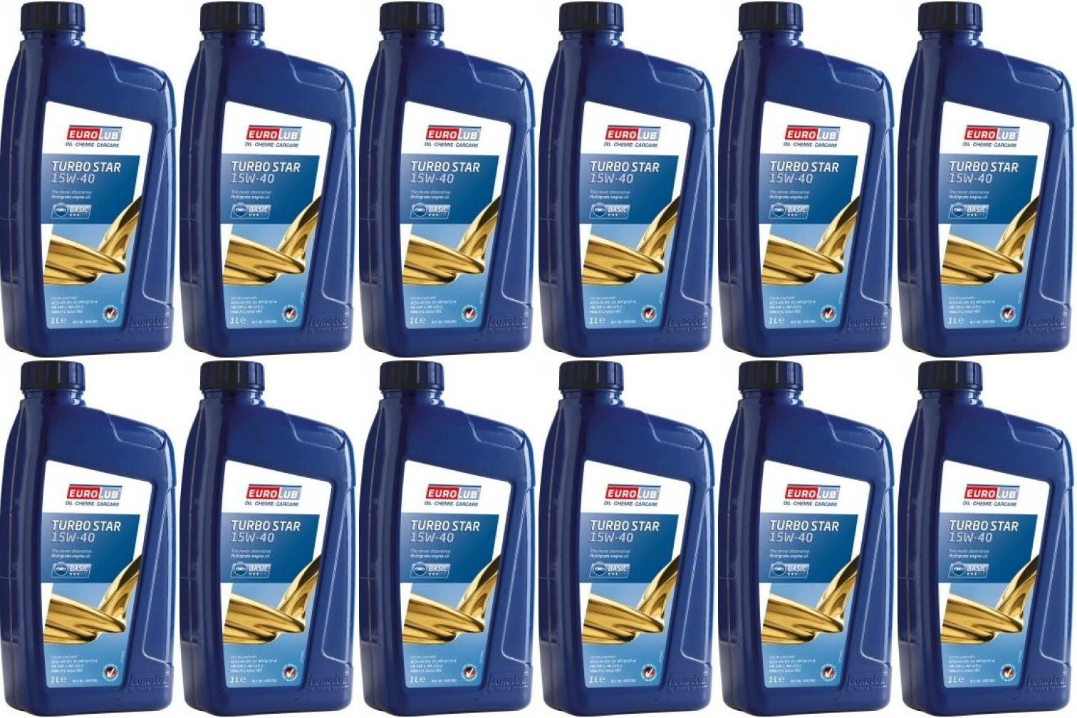 EUROLUB Turbo Star 15W-40 Motoröl 12x 1l = 12 Liter