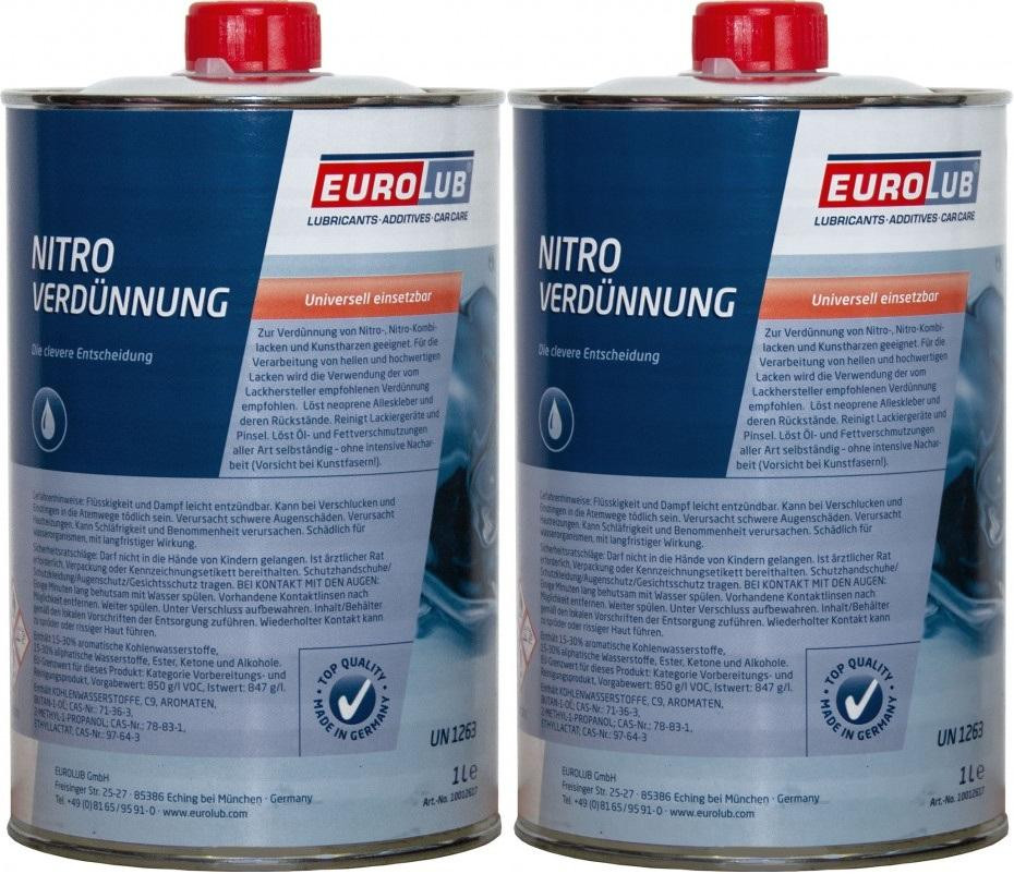 EUROLUB Nitroverdünnung, Verdünner 2x 1l = 2 Liter