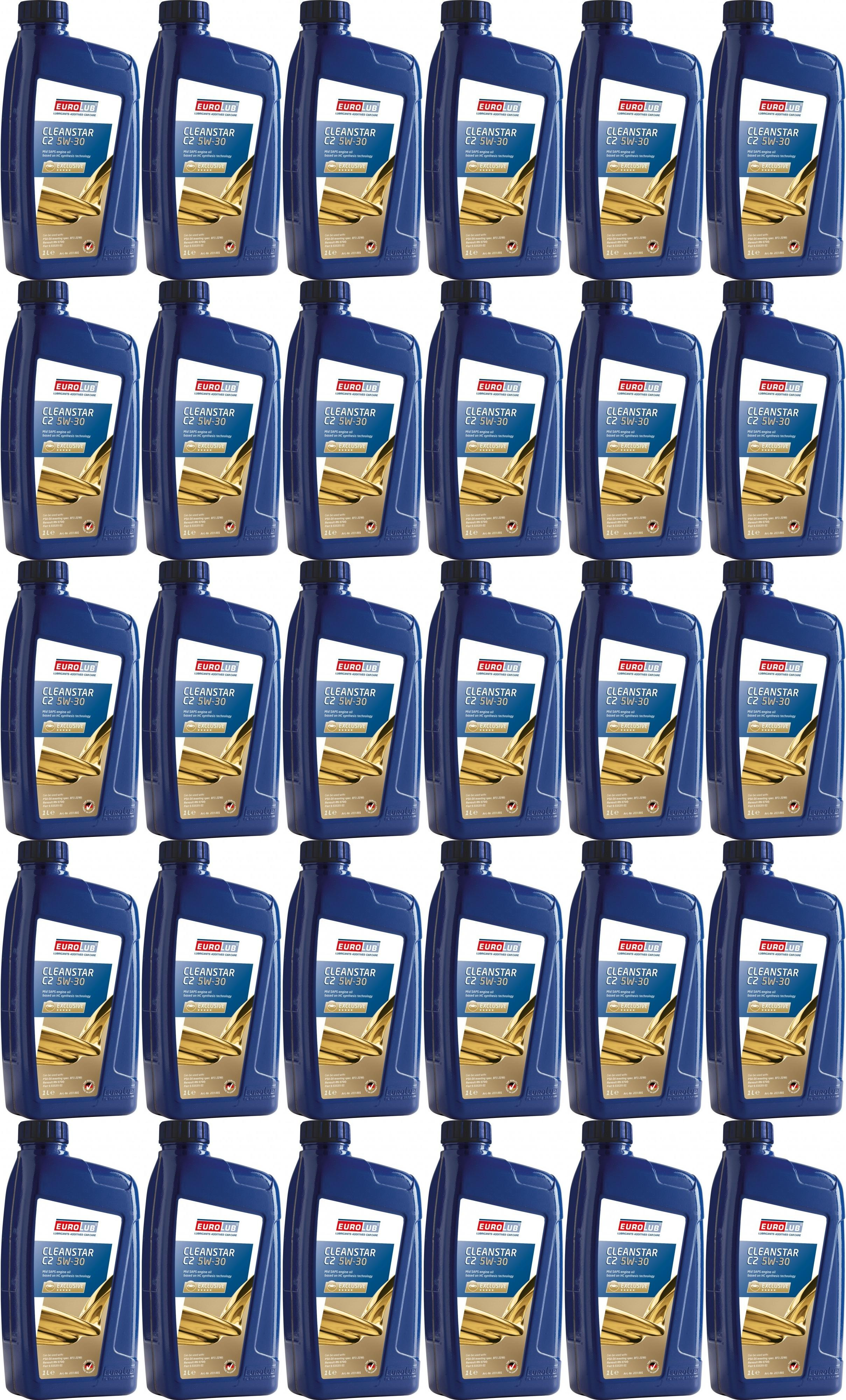 EUROLUB Cleanstar C2 5W-30 Motoröl 30x 1l = 30 Liter