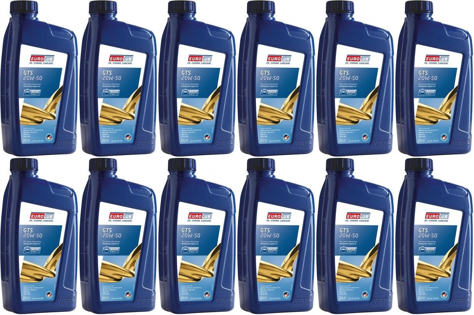 EUROLUB GTS SAE 20W-50 12x 1l = 12 Liter
