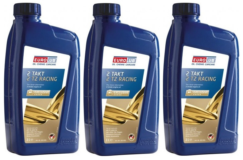 EUROLUB 2 TZ Racing vollsynthetisches 2-Takt Motorrad Motoröl 3x 1l = 3 Liter