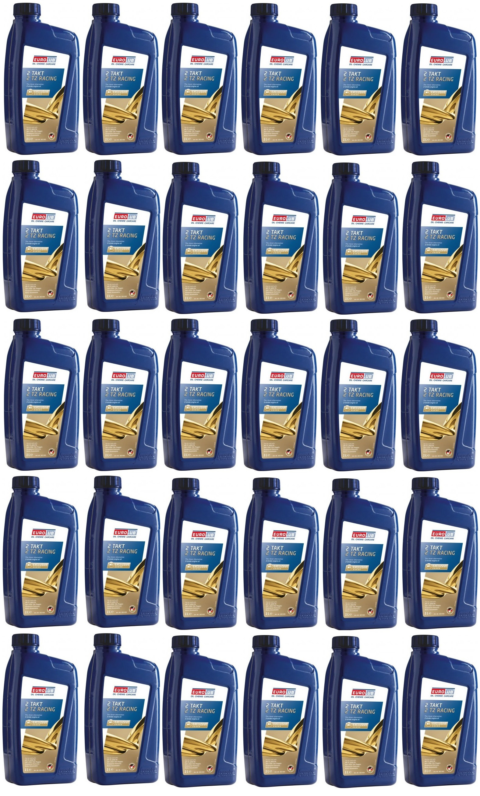 EUROLUB 2 TZ Racing vollsynthetisches 2-Takt Motorrad Motoröl 30x 1l = 30 Liter