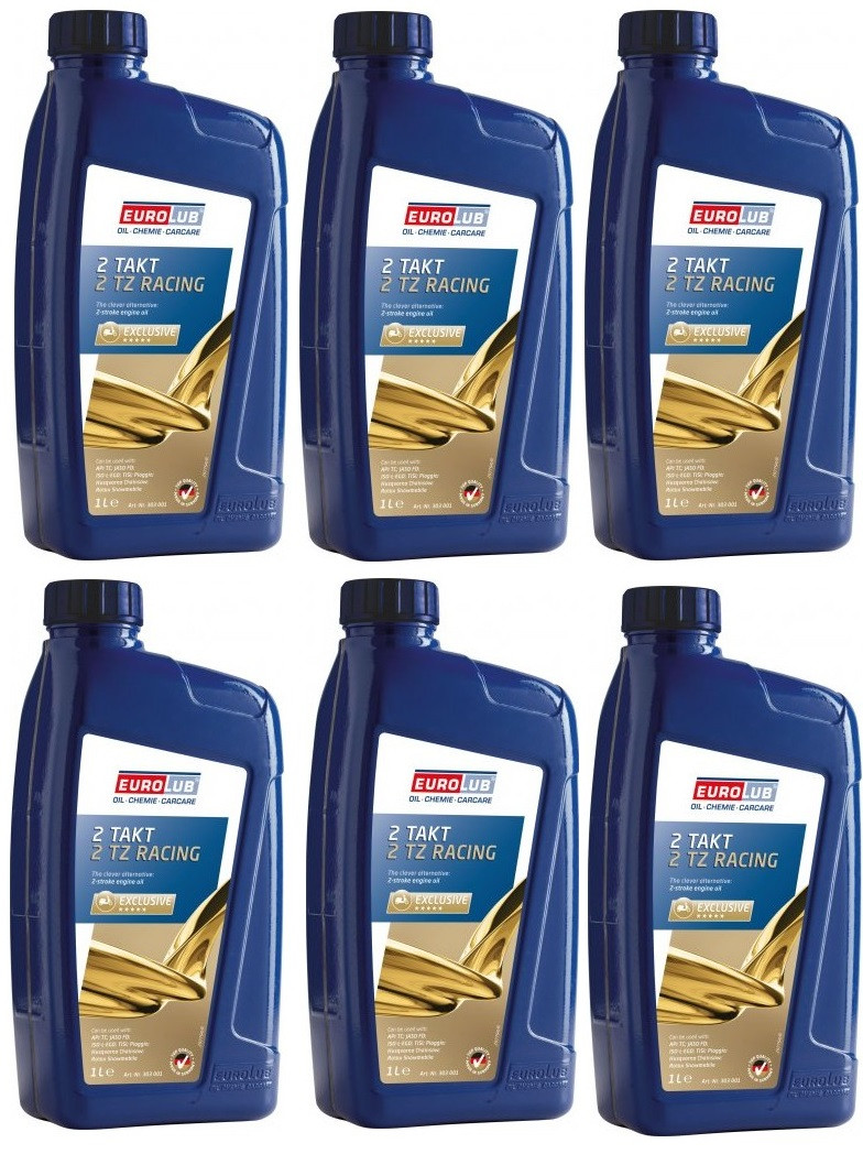 EUROLUB 2 TZ Racing vollsynthetisches 2-Takt Motorrad Motoröl 6x 1l = 6 Liter