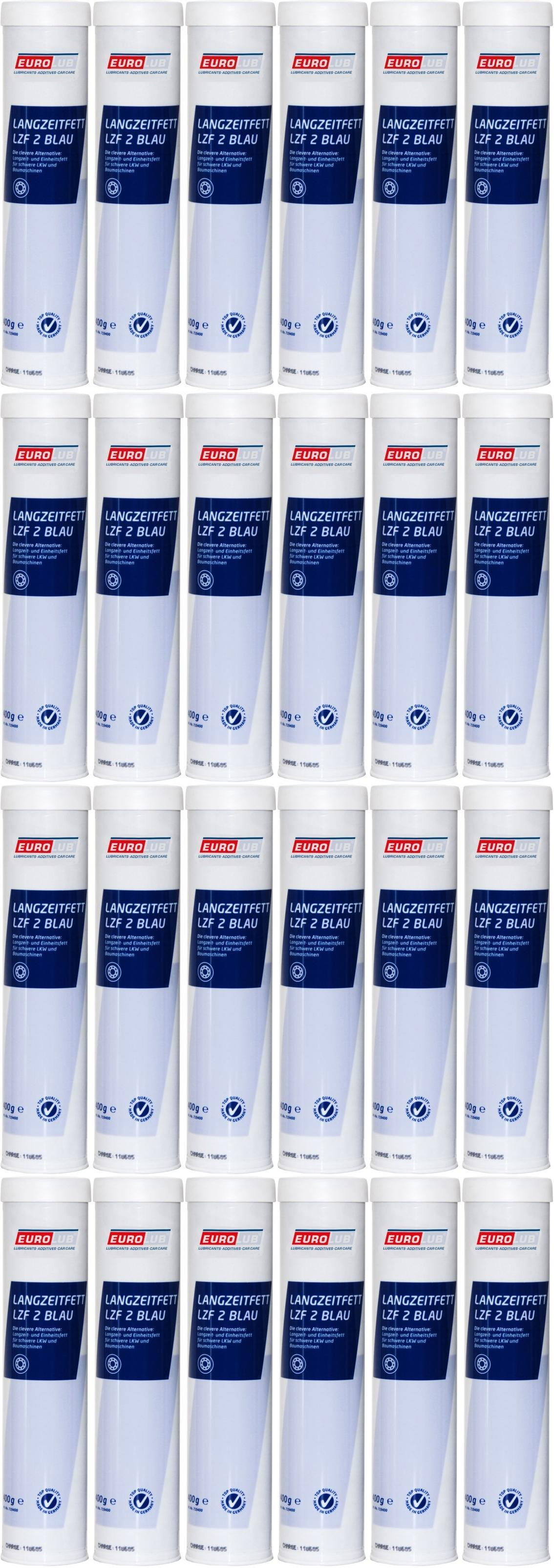 Eurolub Langzeitfett LZF 2 BLAU Fett Kartusche 24x 400 Gramm