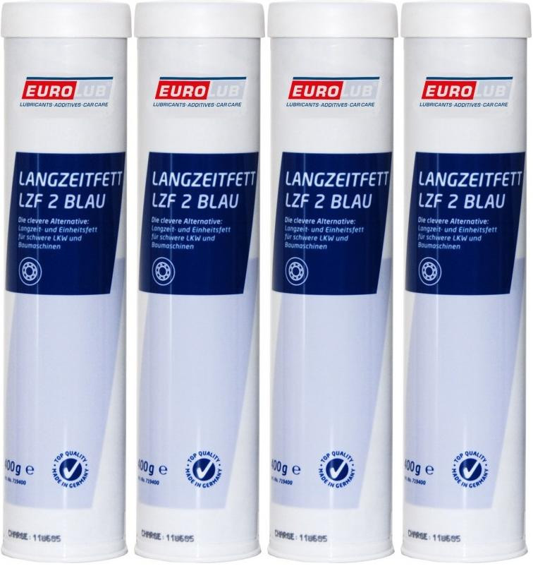 Eurolub Langzeitfett LZF 2 BLAU Fett Kartusche 4x 400 Gramm