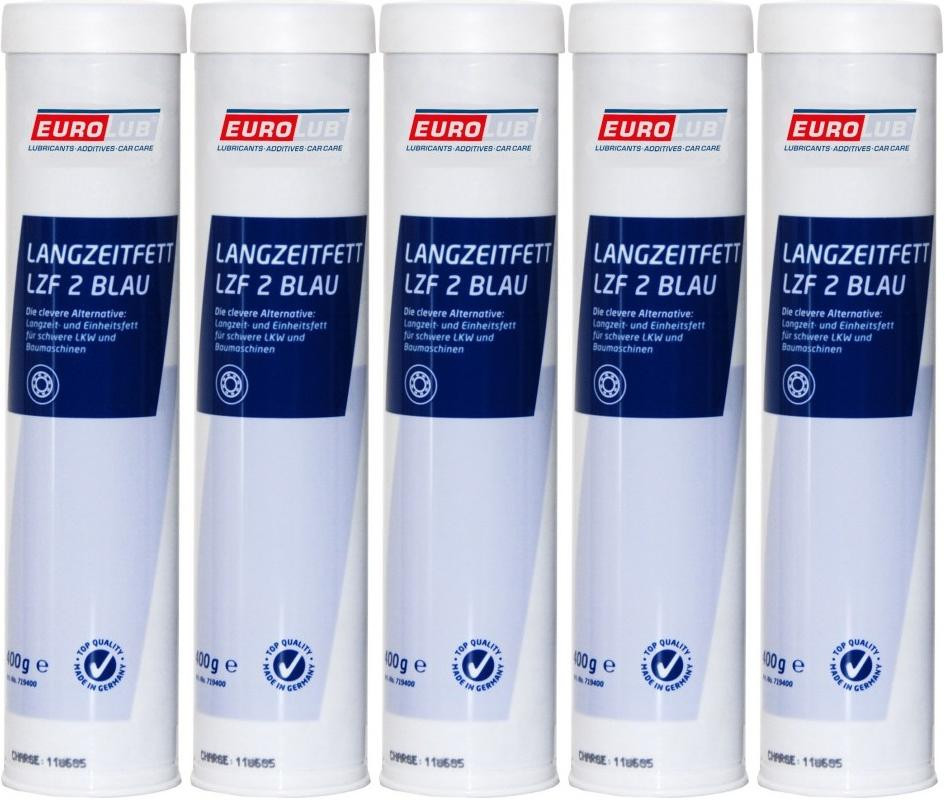 Eurolub Langzeitfett LZF 2 BLAU Fett Kartusche 5x 400 Gramm