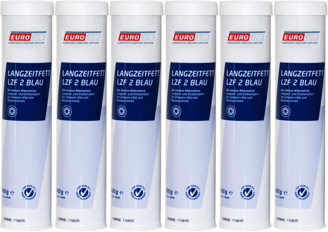 Eurolub Langzeitfett LZF 2 BLAU Fett Kartusche 6x 400 Gramm