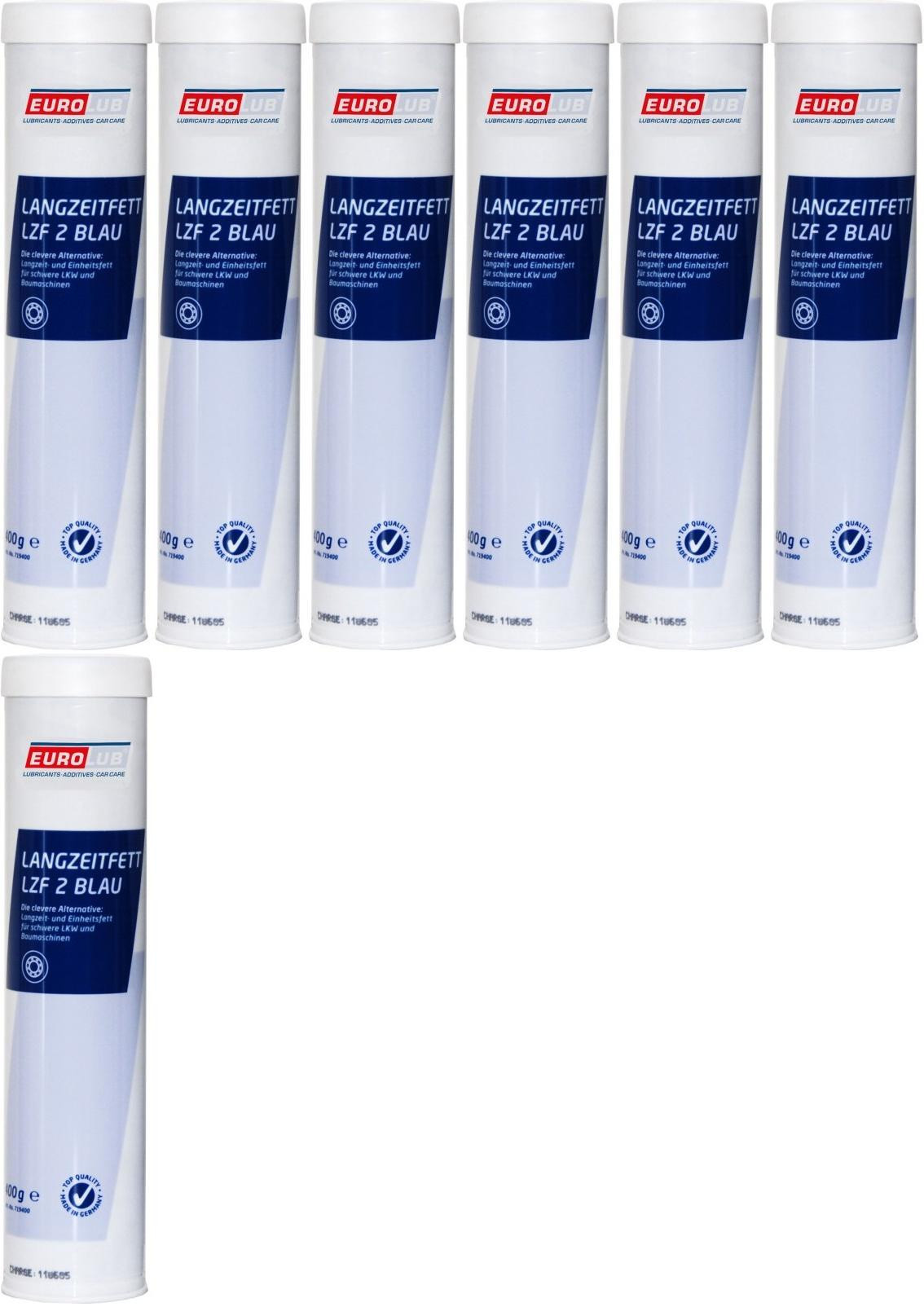 Eurolub Langzeitfett LZF 2 BLAU Fett Kartusche 7x 400 Gramm