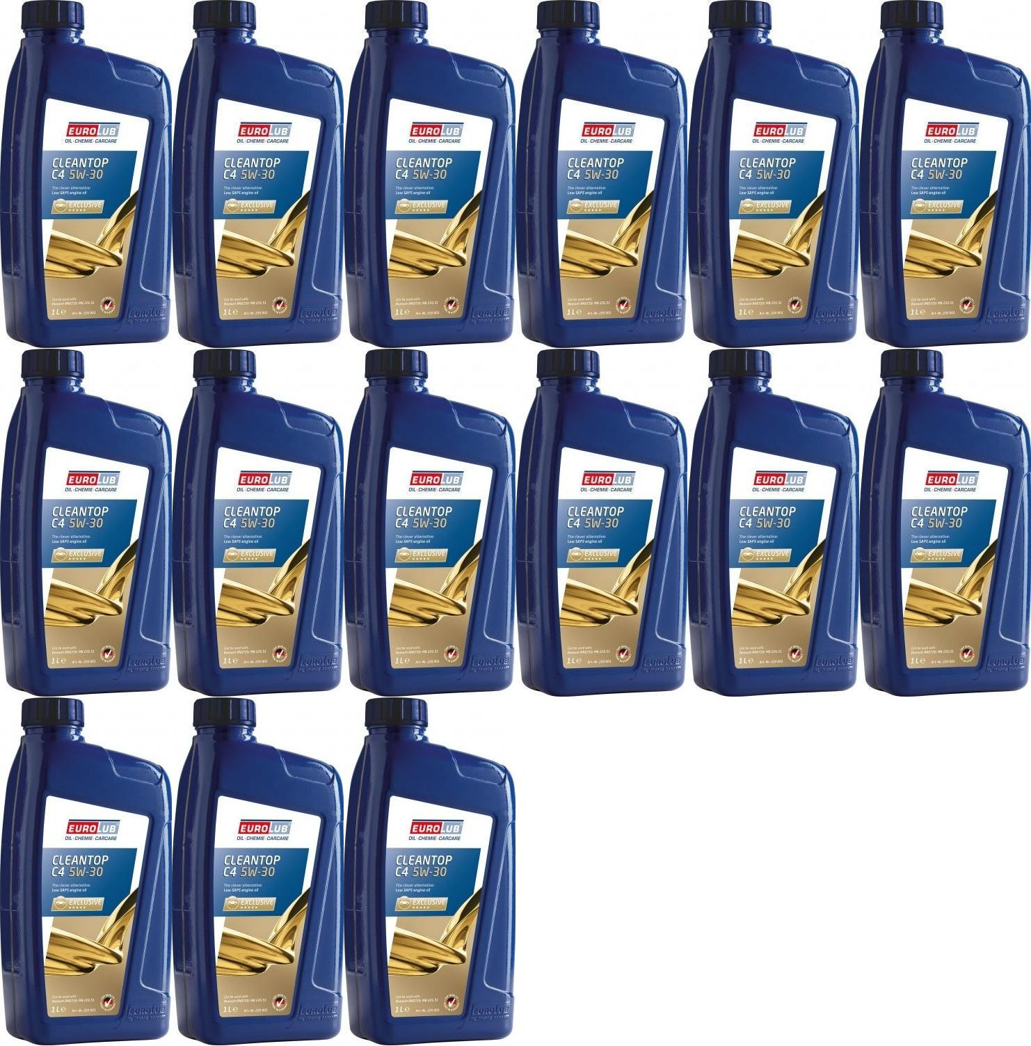 EUROLUB Cleantop C4 5W-30 Motoröl 15x 1l = 15 Liter