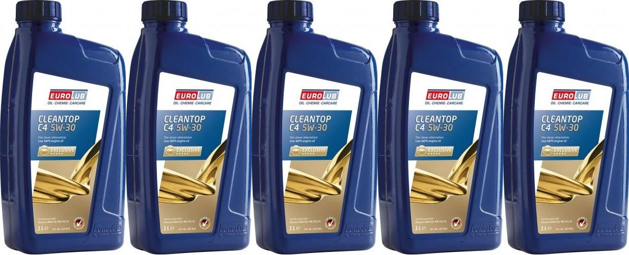 EUROLUB Cleantop C4 5W-30 Motoröl 5x 1l = 5 Liter