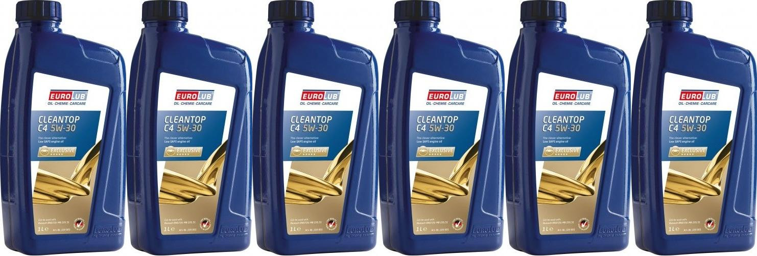 EUROLUB Cleantop C4 5W-30 Motoröl 6x 1l = 6 Liter