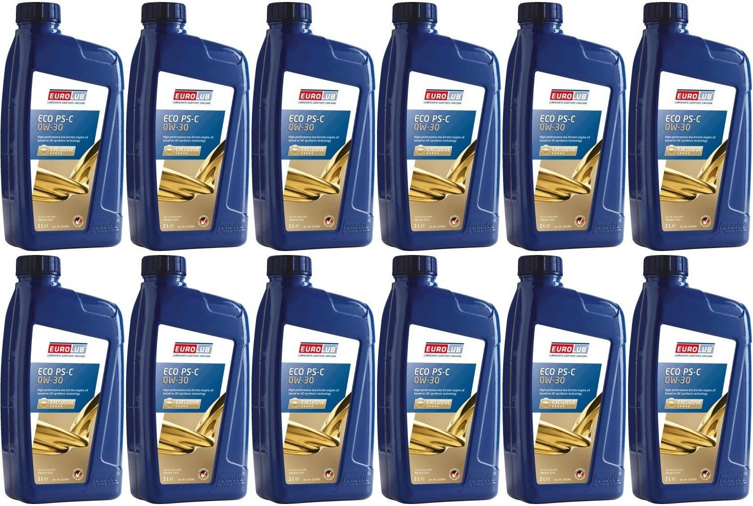 EUROLUB ECO PS-C SAE 0W-30 Motoröl 12x 1l = 12 Liter
