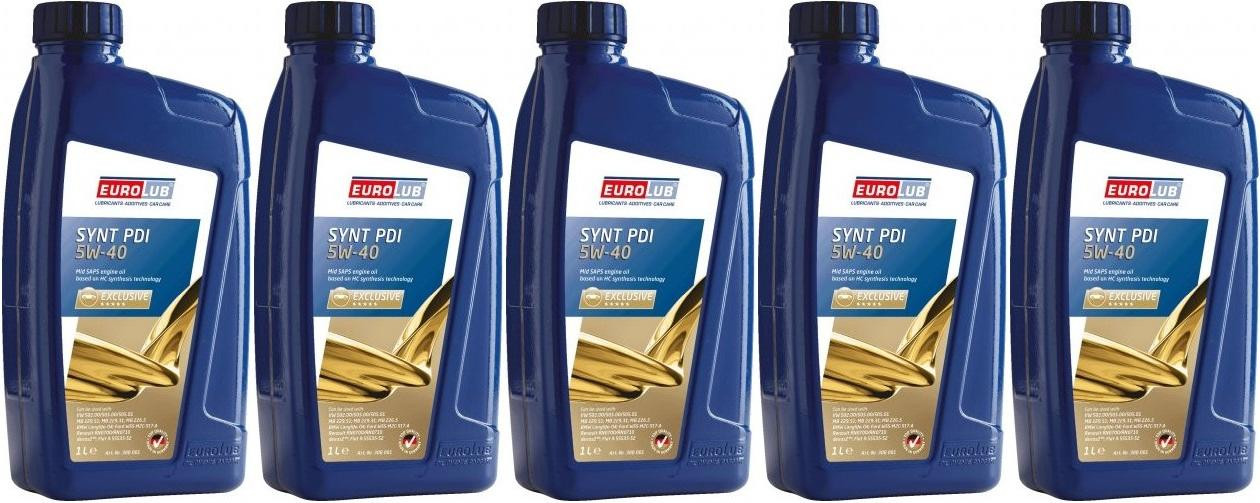 EUROLUB SYNT PDI SAE 5W-40 Motoröl 5x 1l = 5 Liter