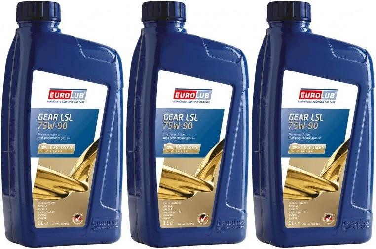 EUROLUB GEAR LSL SAE 75W-90 Getriebeöl 3x 1l = 3 Liter