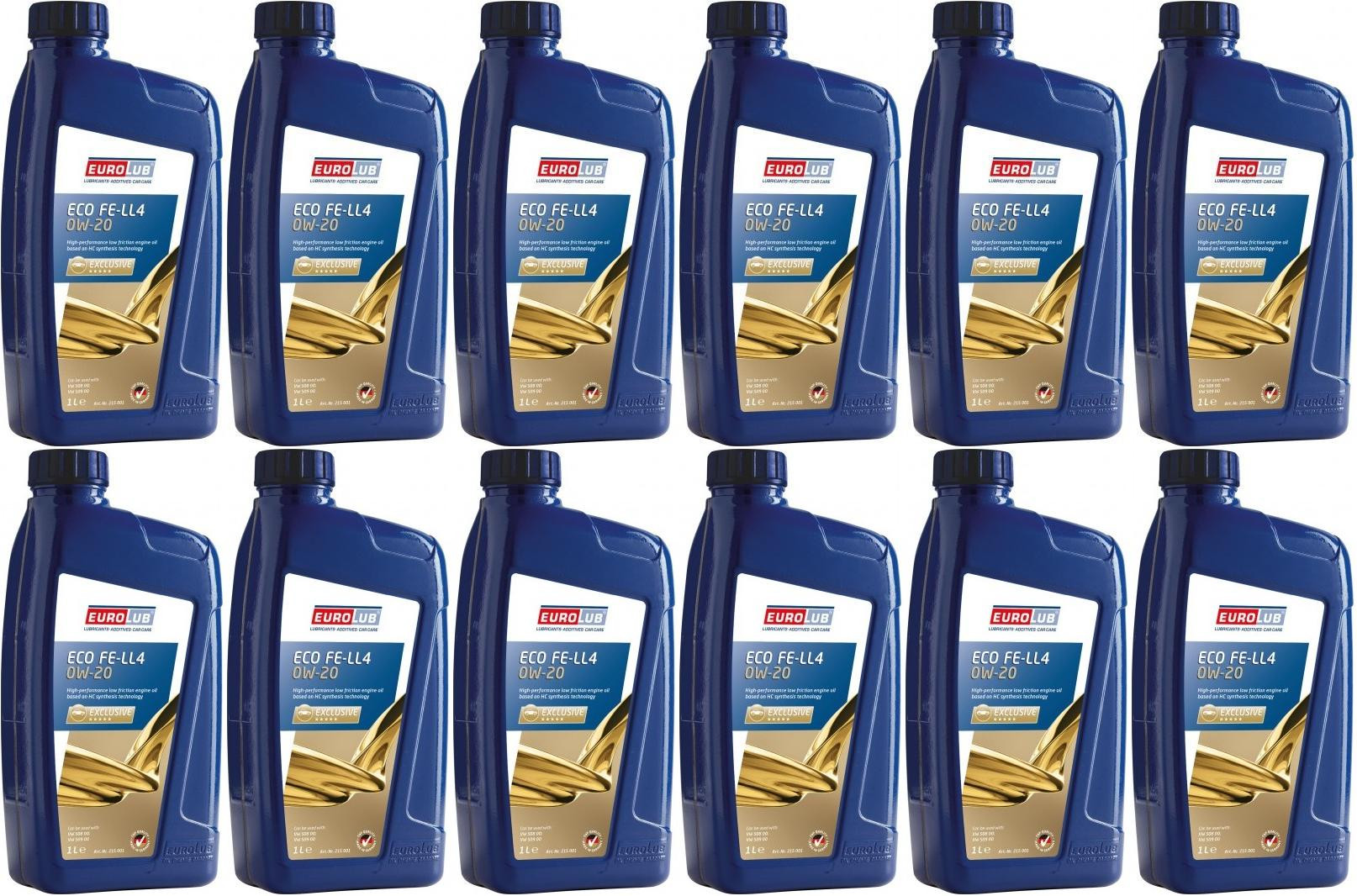EUROLUB FE-LL4 0W-20 Motoröl Flasche 12x 1l = 12 Liter
