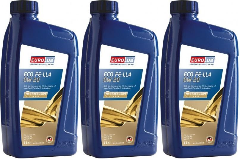 EUROLUB FE-LL4 0W-20 Motoröl Flasche 3x 1l = 3 Liter