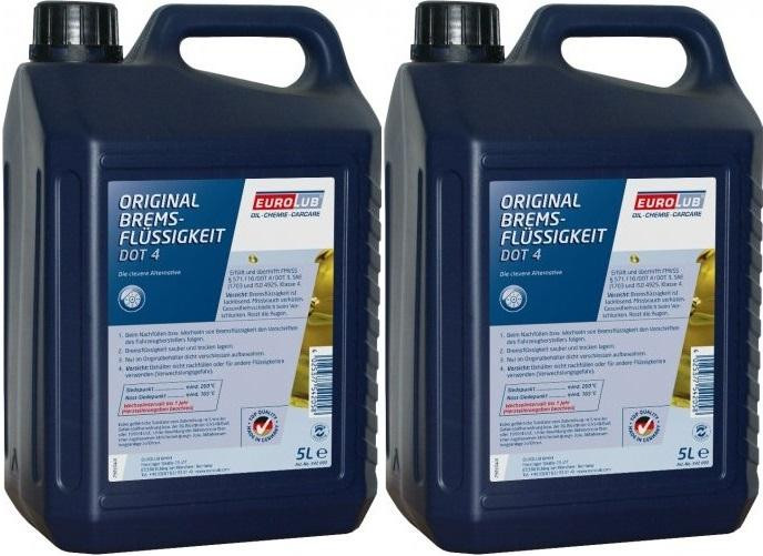 Eurolub Bremsflüssigkeit DOT 4 2x 5 = 10 Liter
