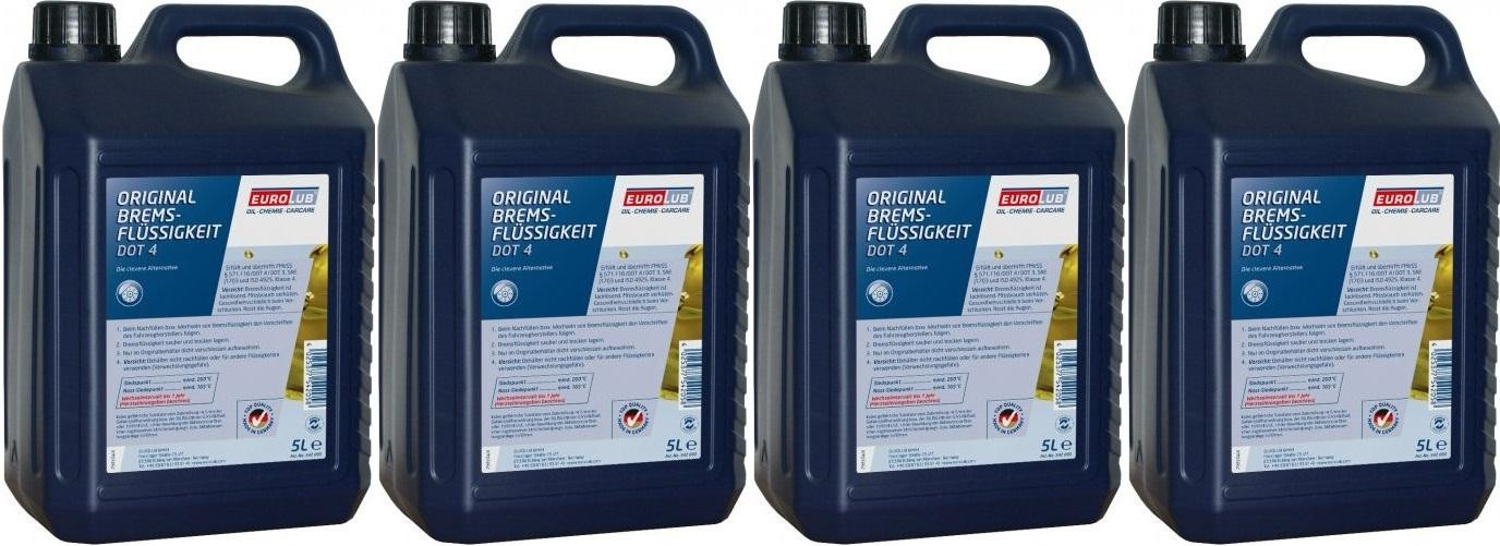Eurolub Bremsflüssigkeit DOT 4 4x 5 = 20 Liter