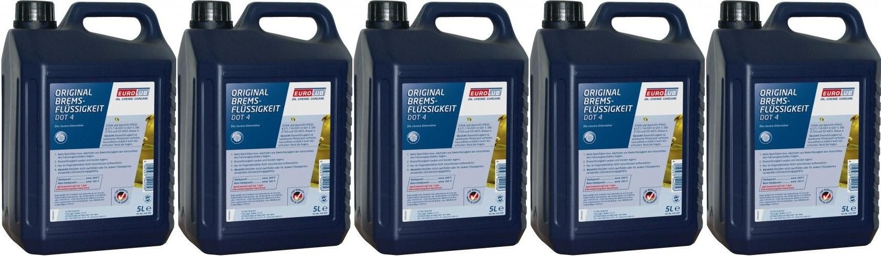 Eurolub Bremsflüssigkeit DOT 4 5x 5 = 25 Liter