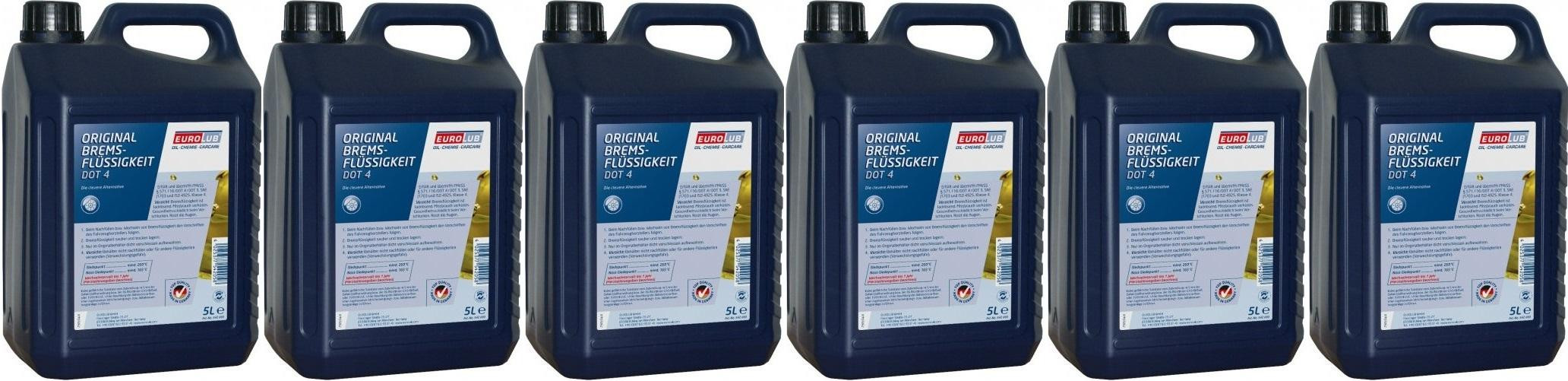 Eurolub Bremsflüssigkeit DOT 4 6x 5 = 30 Liter