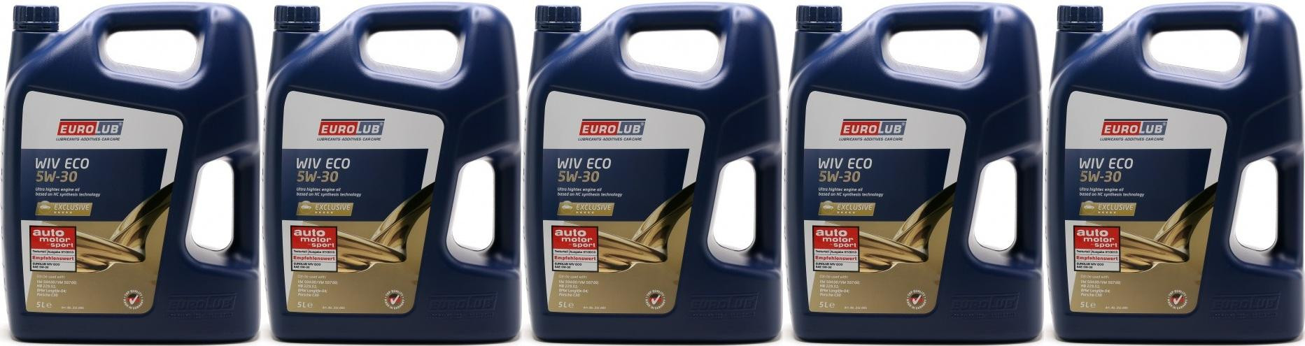 EUROLUB WIV ECO 5W-30 Motoröl 5x 5 = 25 Liter