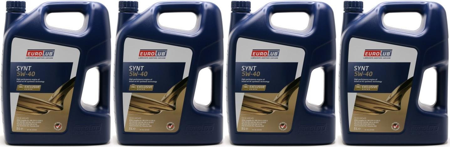 Eurolub SYNT 5W-40 Motoröl 4x 5 = 20 Liter