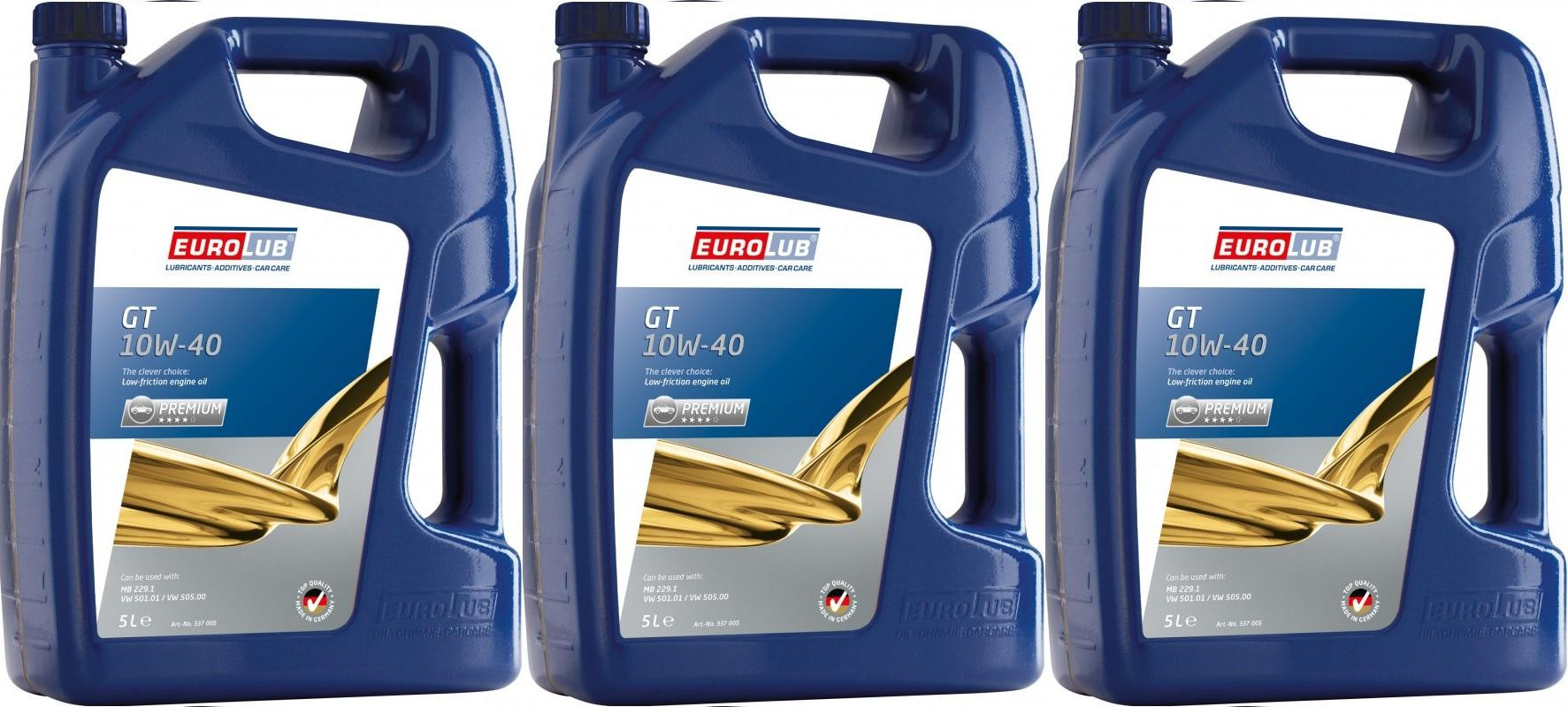 Eurolub GT 10W-40 Diesel & Benziner Motoröl 3x 5 = 15 Liter