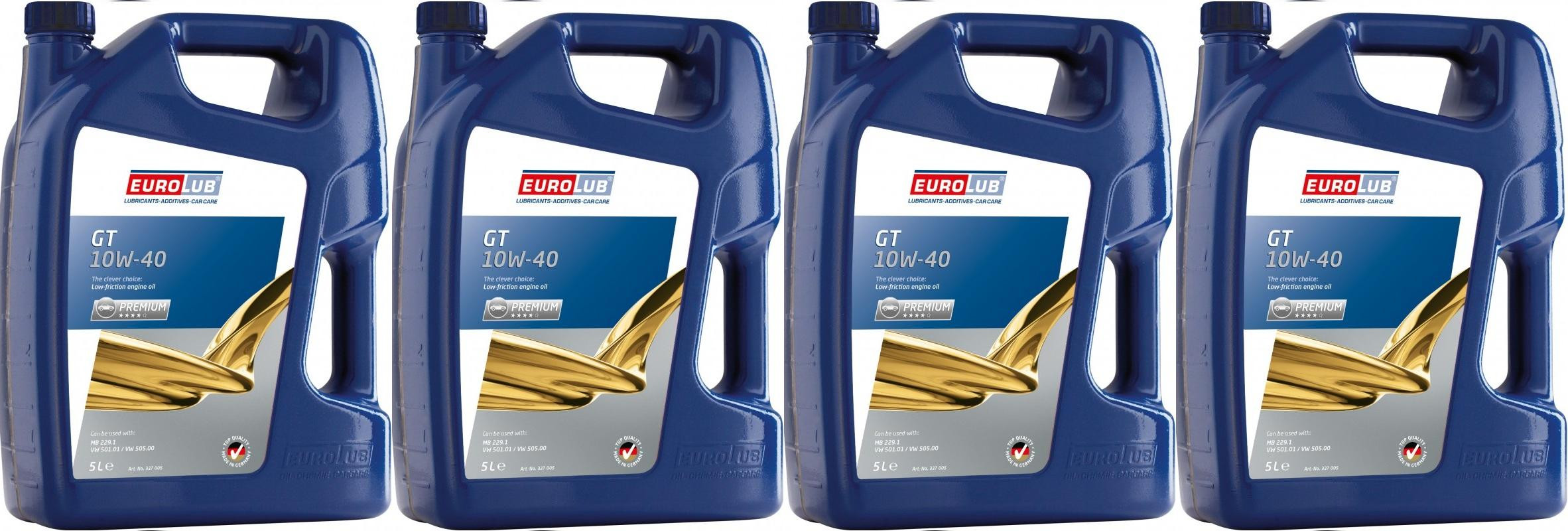 Eurolub GT 10W-40 Diesel & Benziner Motoröl 4x 5 = 20 Liter