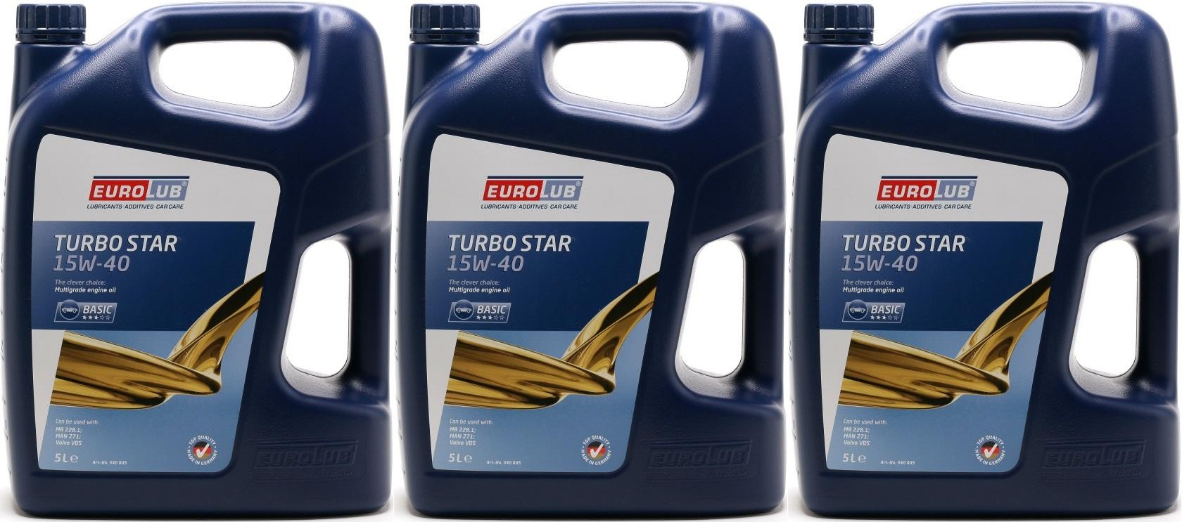 Eurolub Turbo Star 15W-40 Motoröl 3x 5 = 15 Liter